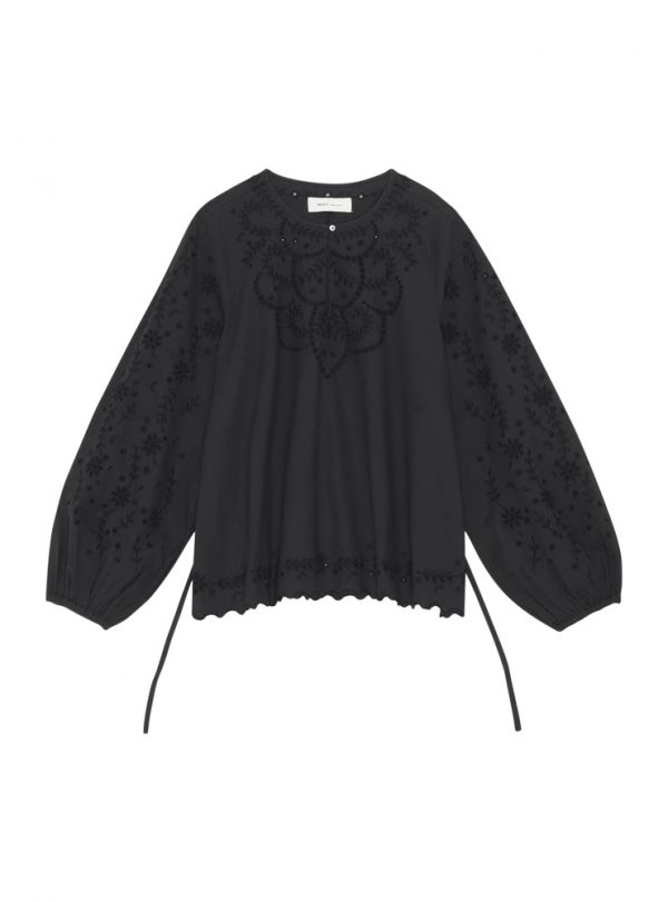 Skall Studio Maggie blouse embroidered Black