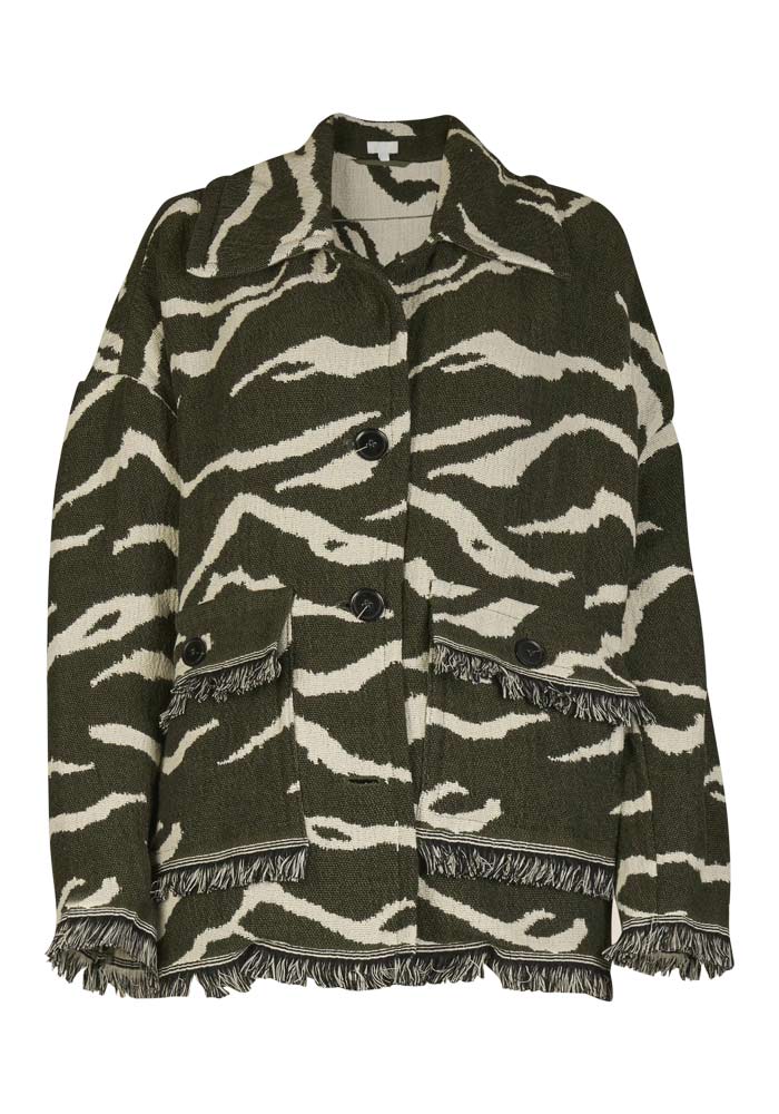 LaLa Berlin Jacket Juelz olive tiger jacquard