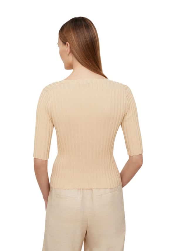 Vince Ribbed Elbow Sleeve Sweater beige