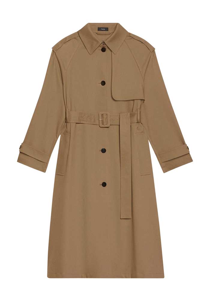 Theory Belted Trench Coat in Technical Twill