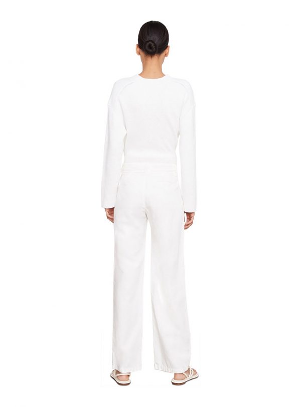 Vince High Waist Washed Casual Pant white