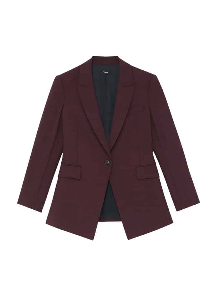 Theory Etiennette Blazer in Good Wool Malbec