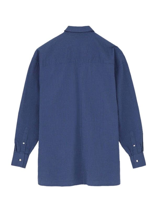 Aiayu Shirt Japan seersucker Mix True Blue