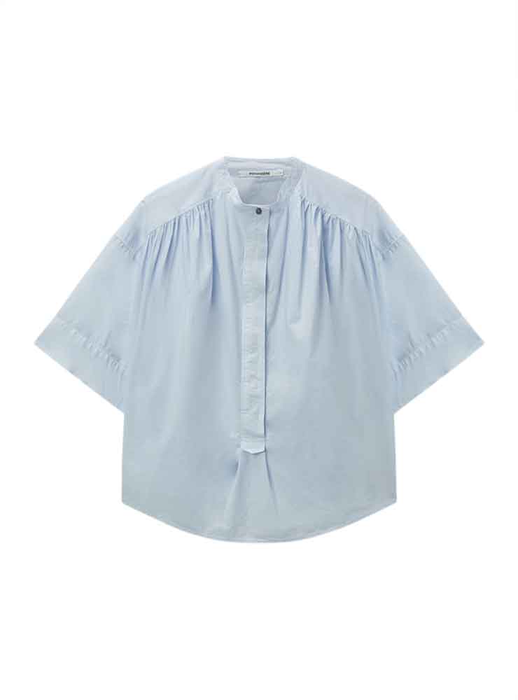 Pomandere Shirt with polo buttoning light blue