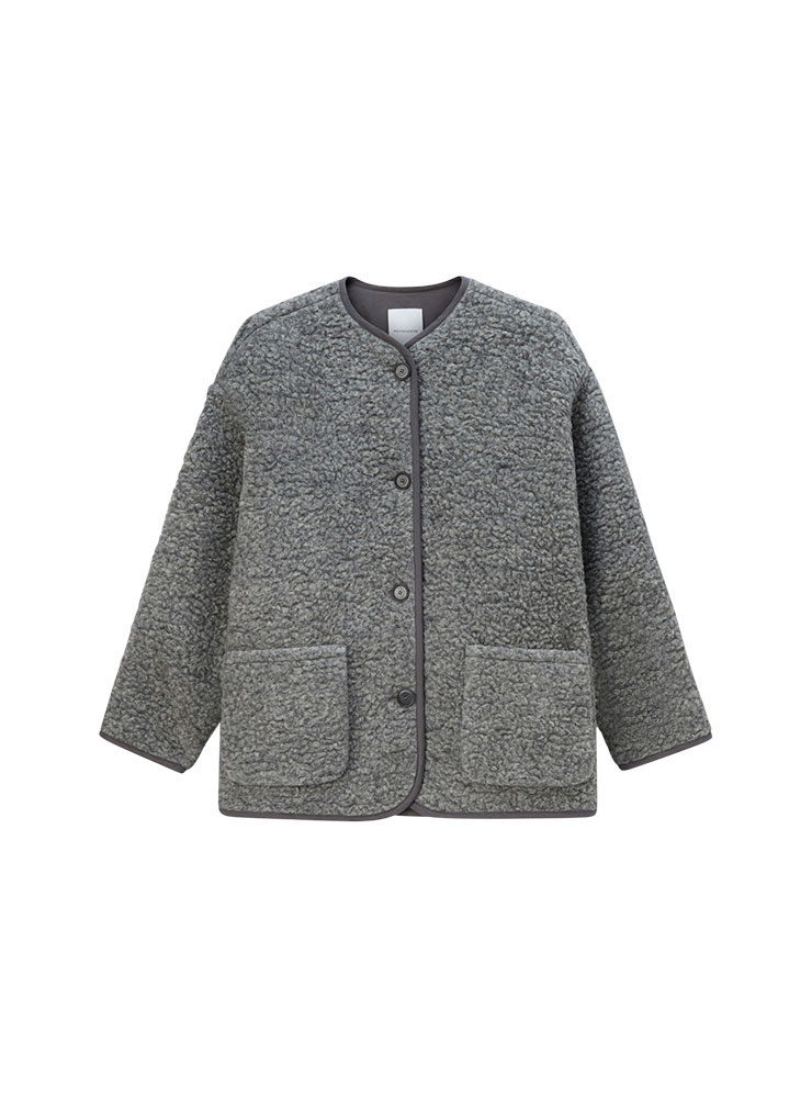 Pomandere Spotted wool blend knitted cloth smoke grey