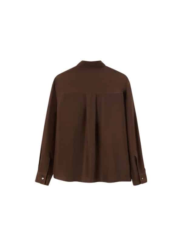 Pomandere habutai silk shirt chocolate