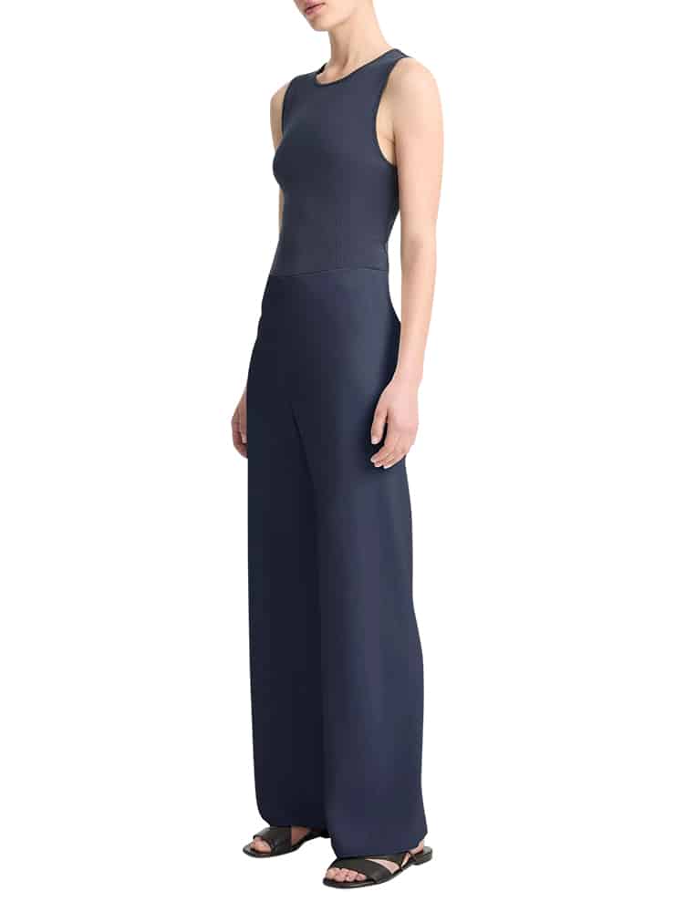 Vince High Waist Crepe Bias Pant costal blue