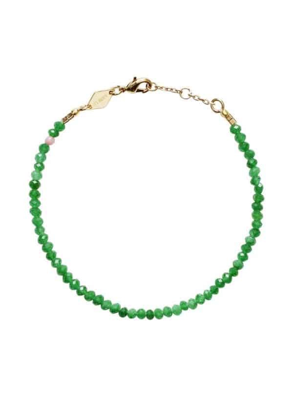 Anni Lu Tan Line Bracelet - Green Jade Bracelet