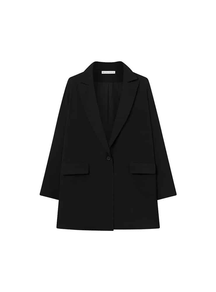 Midt studio carli crep georgette black blazer