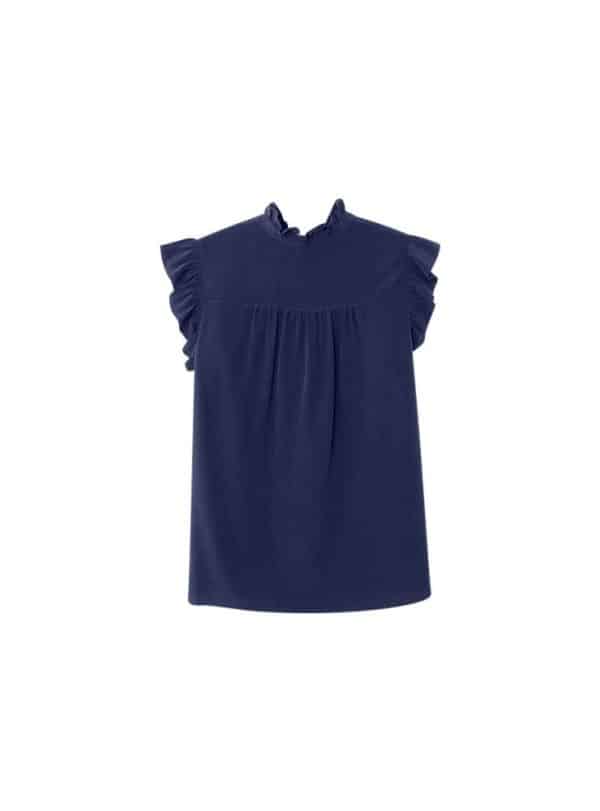 Xirena Brenna top navy silk