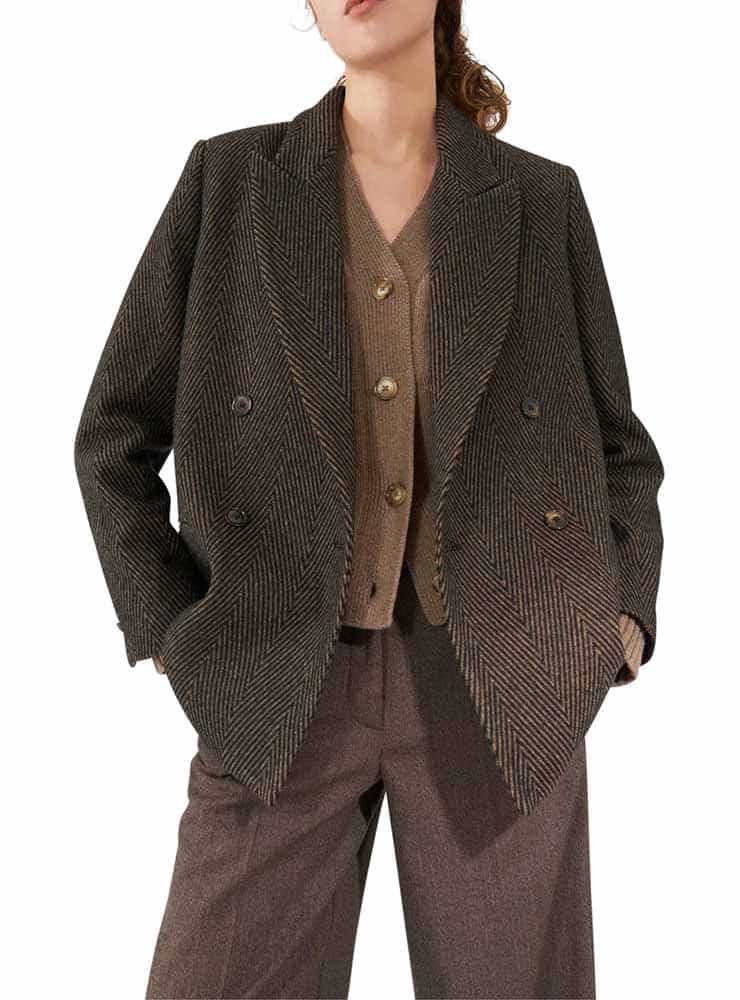 Lovechild Arizona Blazer Multi Brown Herringbone