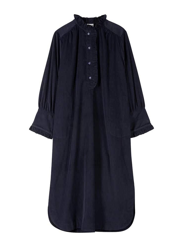 MANDA DRESS - NAVY BABY CORD