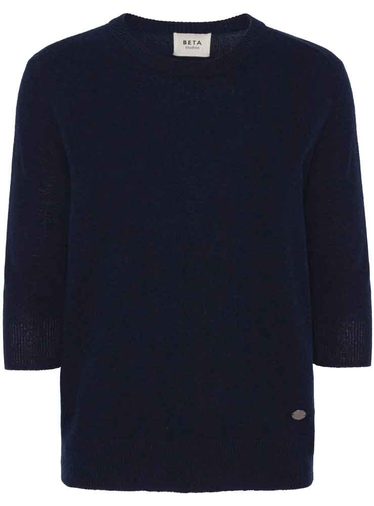 Beta Studios LADY SLEEVE O-NECK NAVY
