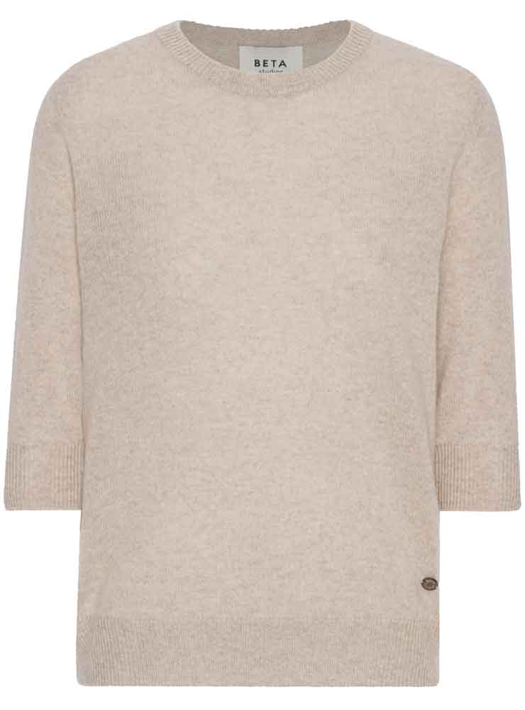 BETA STUDIOS LADY SLEEVE O-NECK SAND MELANGE