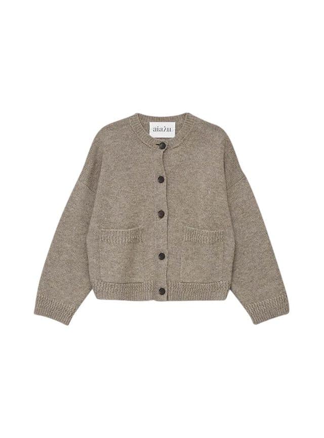 Aiayu Cobe wool cardigan pure soil