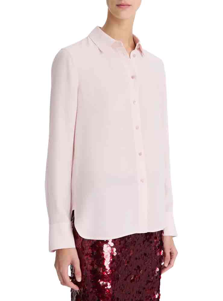 Vince Silk Slim-Fit Blouse Ballet