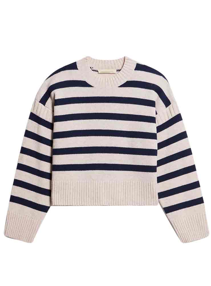 Vanessa Bruno ESTHER SWEATER WOOL, YAK & MERINO Ecru / navy