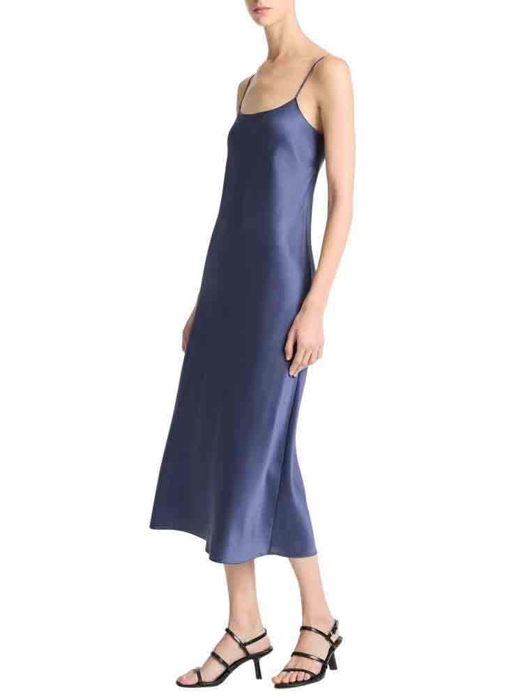 Vince Satin Slip Dress Dark Peri