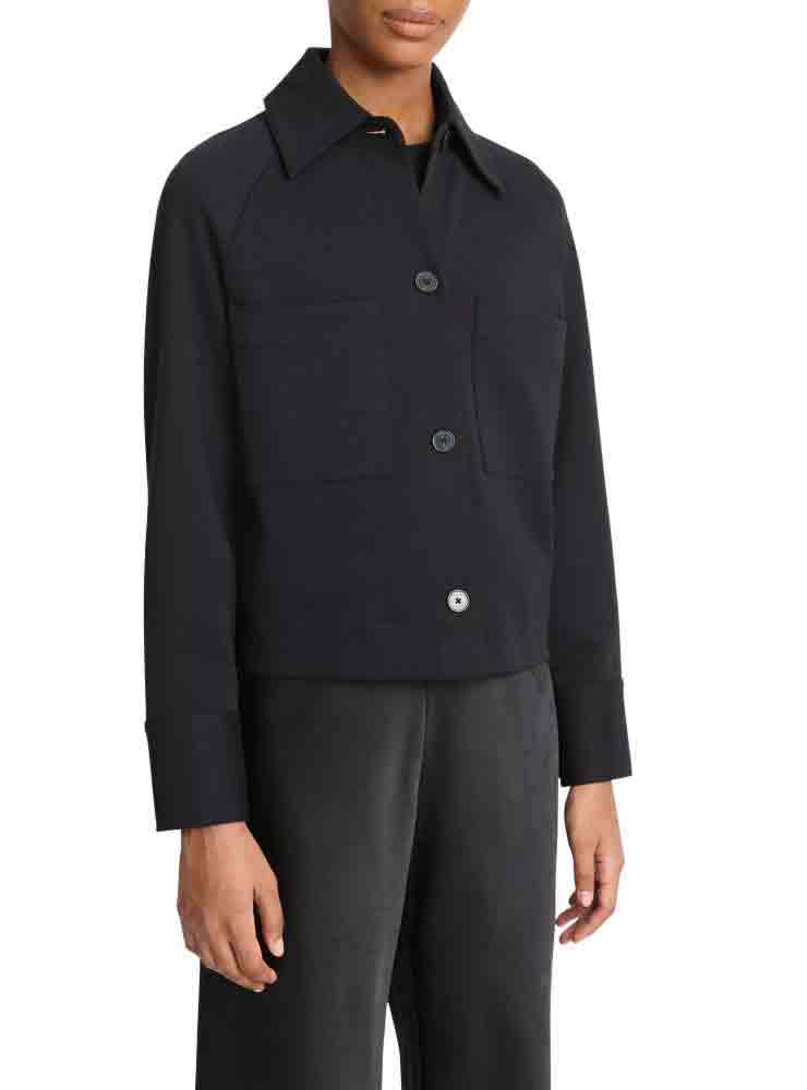 Vince Cotton-Blend Shirt Jacket black