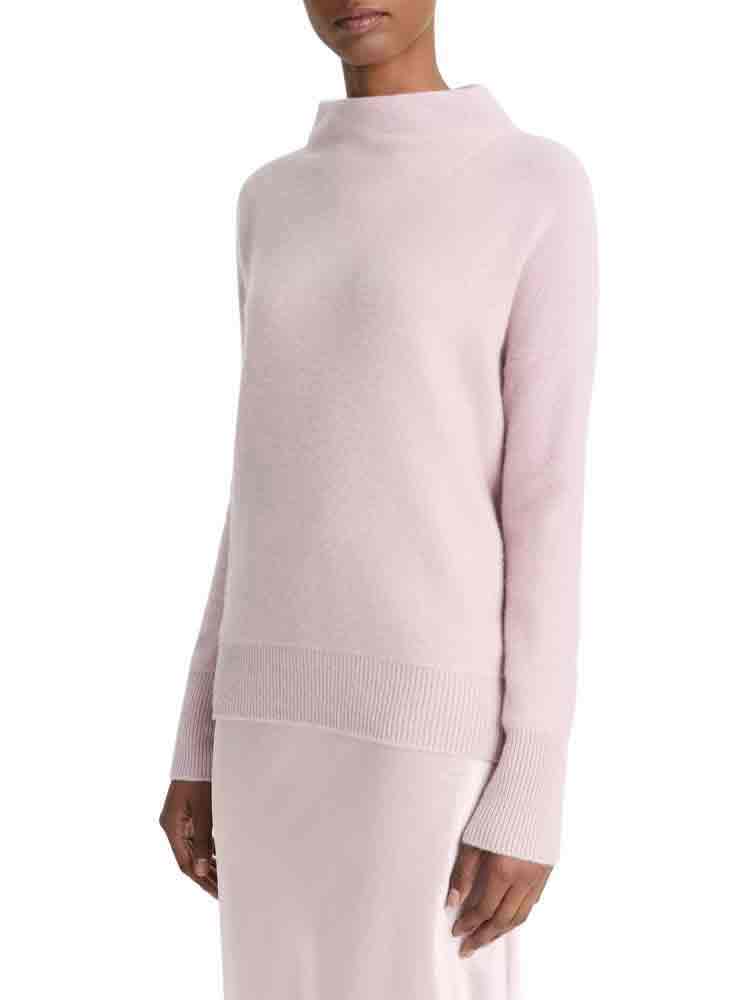 Vince Plush Cashmere Funnel Neck Sweater Orchid Stone