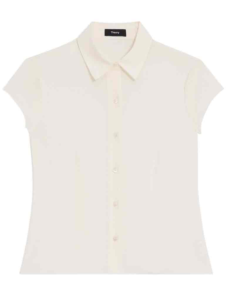 Theory cap sleeve blouse ivory modern ggt