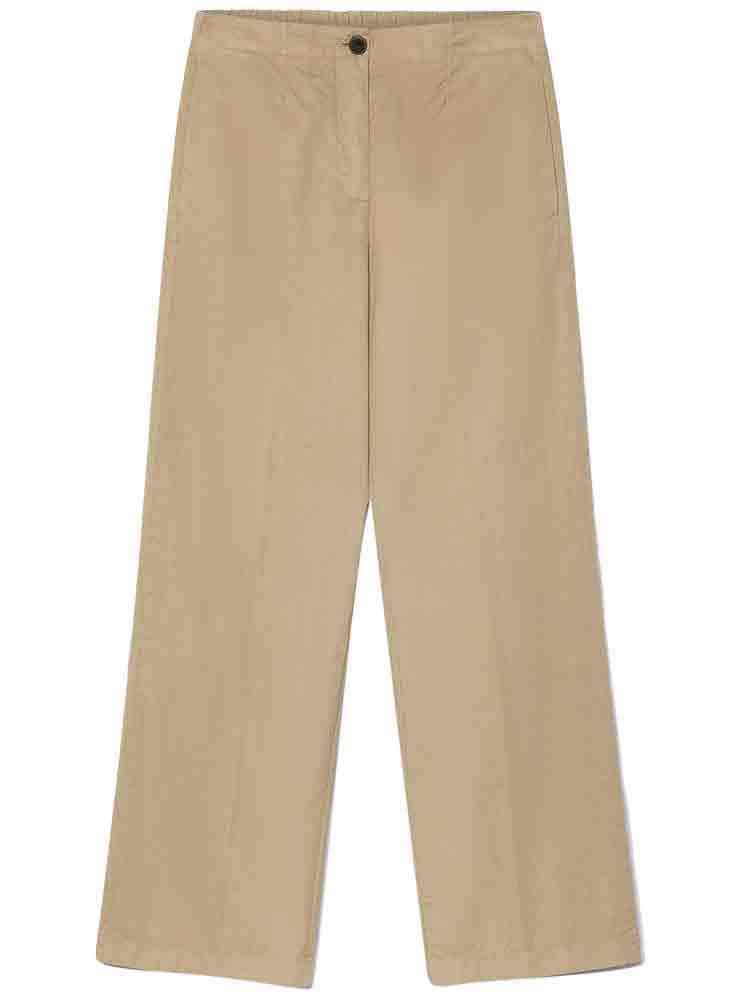 Pomandere Wide-leg trousers in cotton gabardine beige