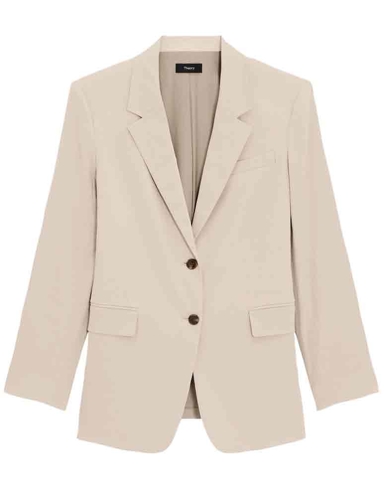 THEORY BLAZER IN GOOD LINEN straw