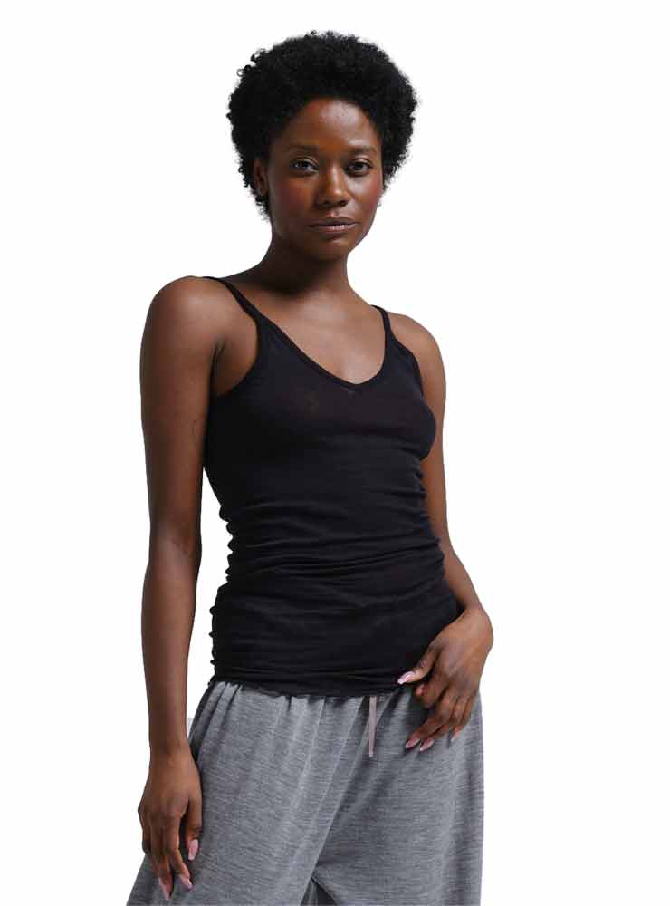 SEAMLESS BASIC SB1034 COTTON SPAGHETTI black