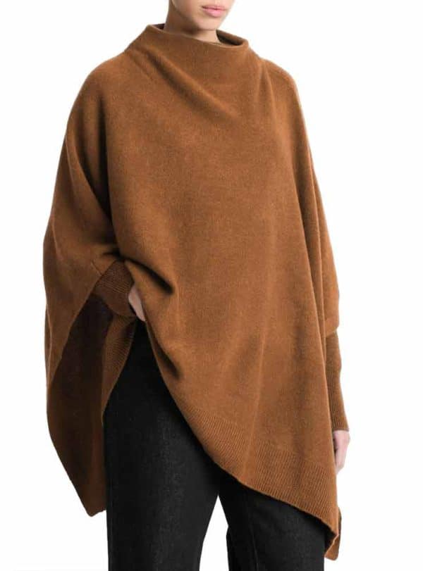 Vince Plush Cashmere Funnel Neck Poncho mink