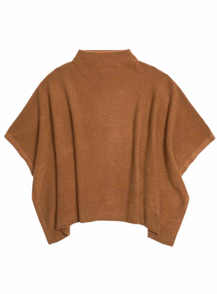 Vince Plush Cashmere Funnel Neck Poncho mink