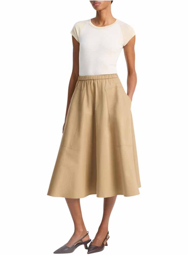 Vince Cotton Full Skirt Dark Barley