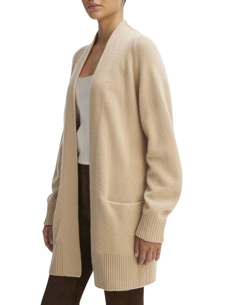 Vince Cashmere Open-Front Cardigan camel