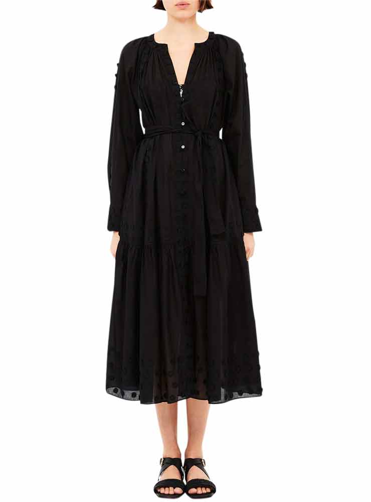 Ulla Johnson emera long sleeve dress coverup noir
