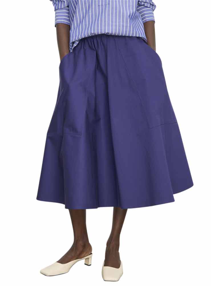 Vince Cotton Full Skirt Deep Iris