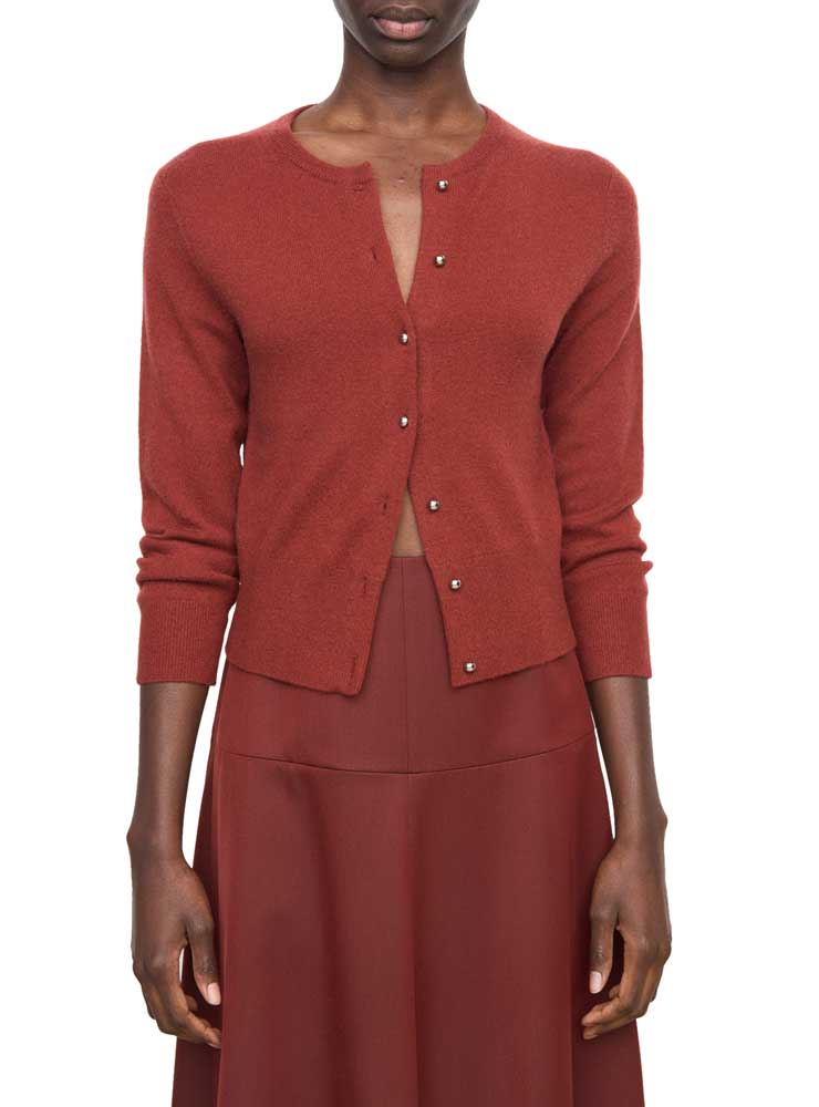 Vince METAL BUTTON CARDIGAN siena