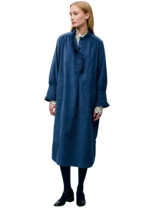 Apof MANDA DRESS PARIS BLUE BABY CORD