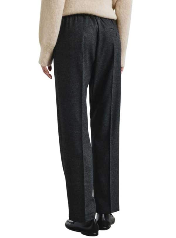 Pomandere trousers in viscose and wool flannel charcoal