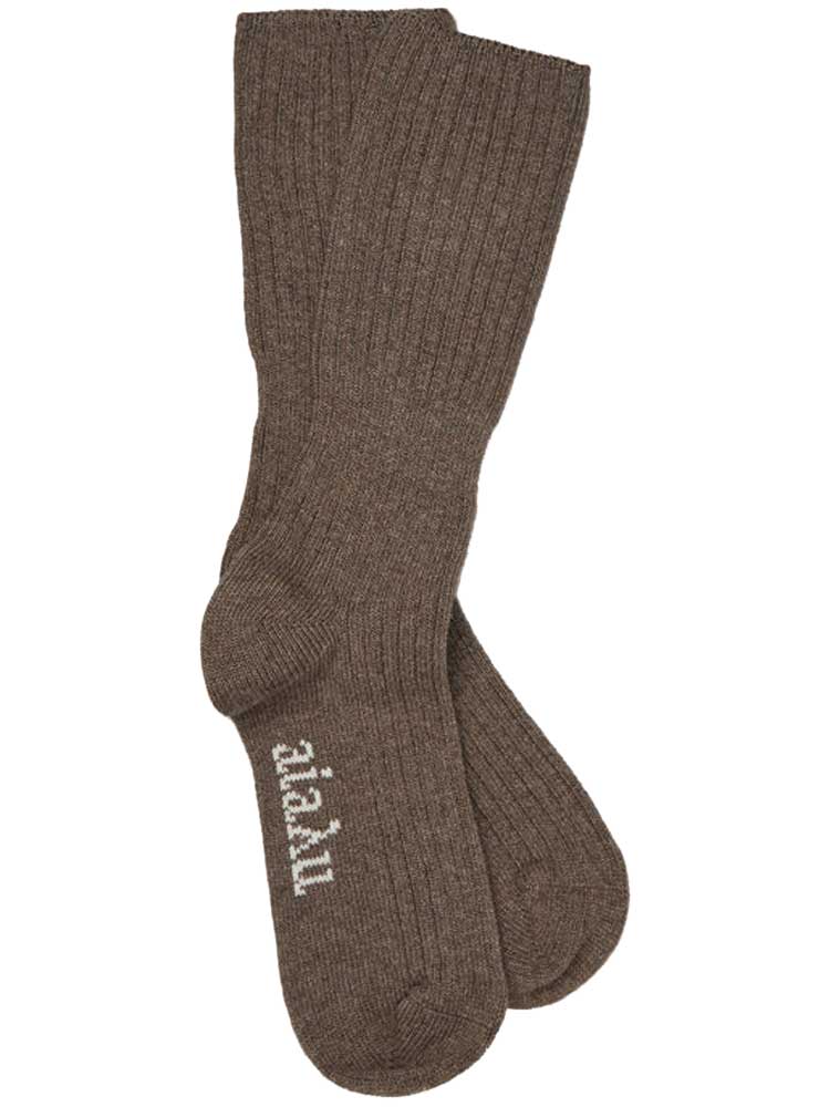 Aiayu cashmere sock dark brown melange
