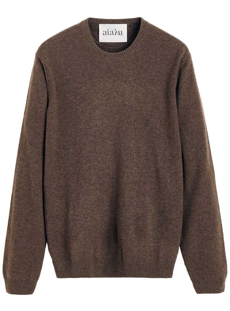 Aiayu Leonardo sweater pure cashmere dark brown