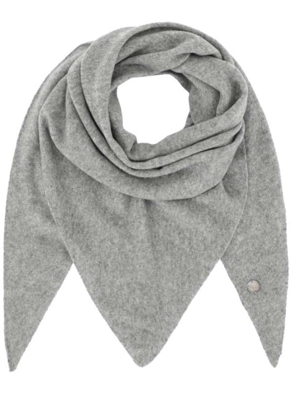 Beta Studios triangle scarf grey melange cashmere