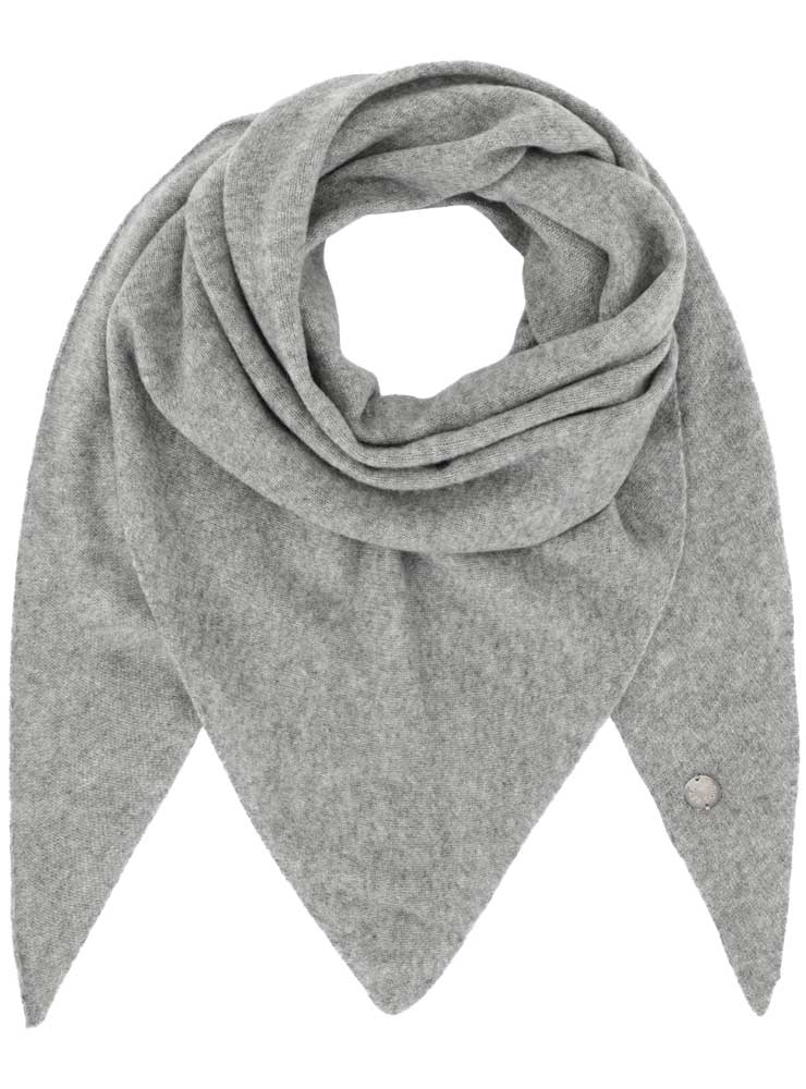 Beta Studios triangle scarf grey melange cashmere