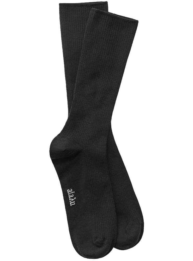 AIAYU WOOL RIB SOCKS Black