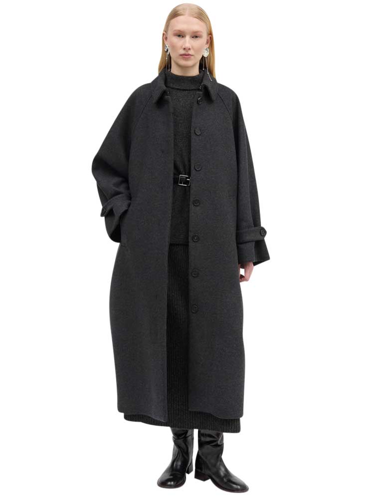 MKDT CARO TWO LAYERED WOOL coat DARK GREY