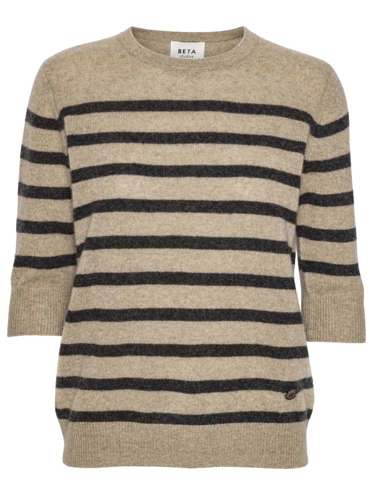 Beta Studio BIANCA STRIPED LADY SLEEVE OAK BROWN/ANTHRACITE GREY