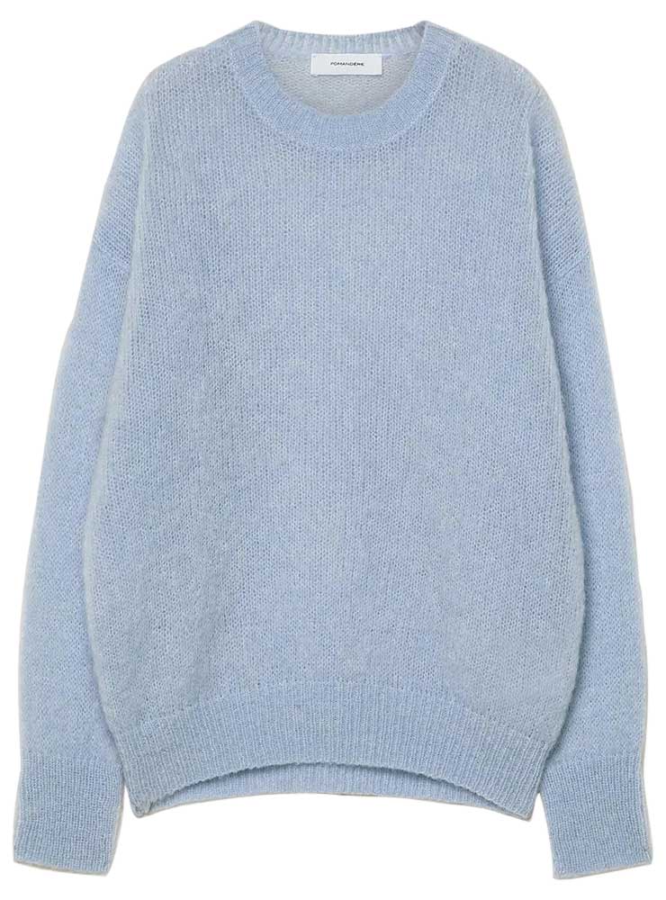 Pomandere Crew neck in mohair sky blue
