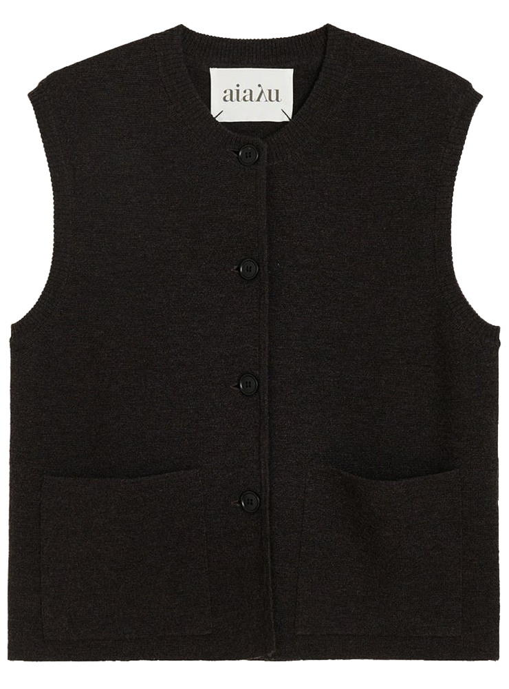 Aiayu Elva Dark Brown Mela vest