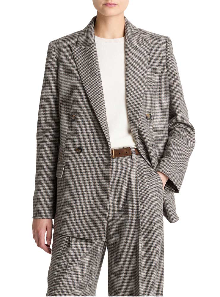 Vince plaid wool blend dobbelt breasted-blazer