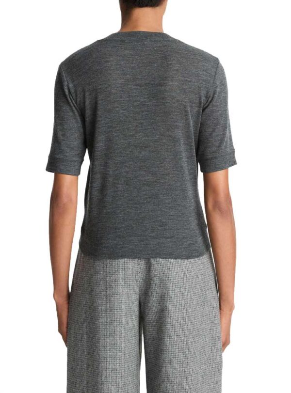 Vince Wool Shrunken T-Shirt Medium Heather Grey