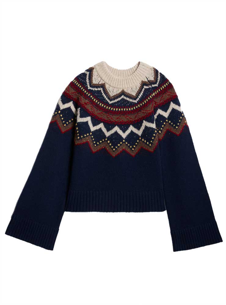 Vanessa Bruno fenicia strik bluse marine