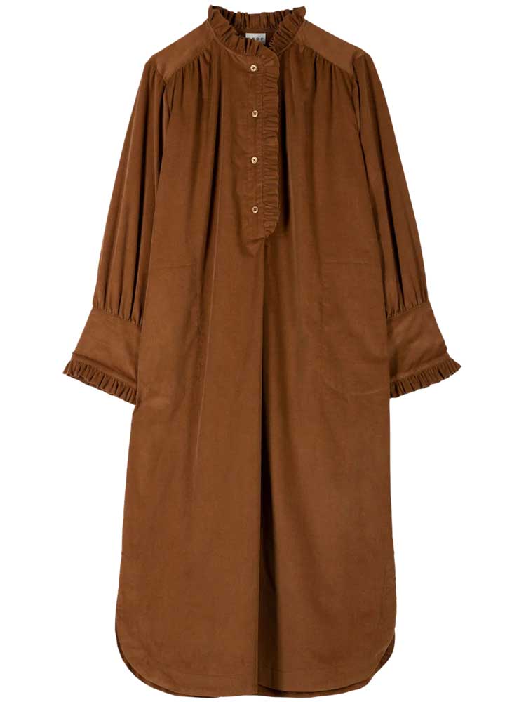 Apof panda dress cognac baby cord